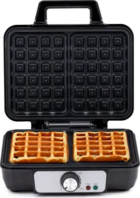 Produktbild von alpina Waffeleisen für belgische Waffeln mit Antihaftbeschichtung 2 Waffeln 1000W Schwarz