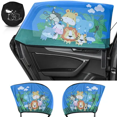 Produktbild von Sonnenschutzblenden fürs Auto für Kinder mit UV-Schutz, 2er-Set Sonnenschutzblenden für Babys, verstellbare Sonnenschutzblenden, Sonnenschutzblenden für die Seitenscheiben des Autos.