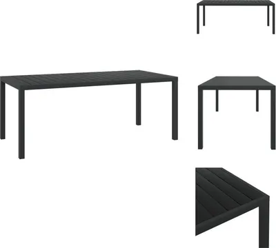 Image de vidaXL Table de jardin WPC Aluminium 185 x 90 x 74 cm Noir - Tables de jardin