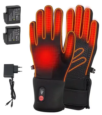 Produktbild von Beheizte Handschuhe für Damen und Herren, 5-Finger-Heizung, 40–65 °C, wiederaufladbar, Beheizbare Handschuhe für Ski und Wandern, L