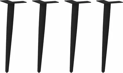 Obrázok produktu pre Nohy ku konferenčnému stolíku, kužeľovitý tvar, 4 ks, čierne, 30-31 cm, oceľové