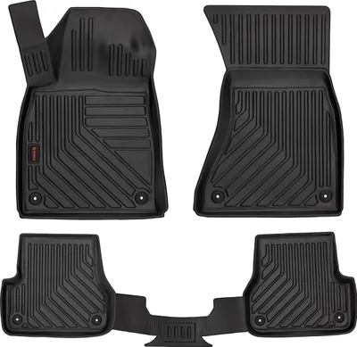 Produktbild von 3D Gummimatten passend für Audi A6 C7 limousine, kombi, avant (2011-2017) – Schwarz, hoher Rand, 4-tlg Set