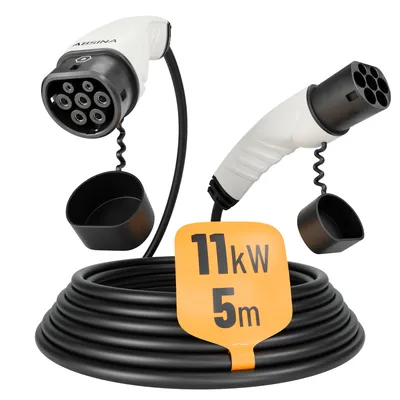 Produktbild von ABSINA Typ 2 Ladekabel 11kW & 16A für Hybrid & Elektroauto - 5 Meter Typ 2 Ladekabel 3 phasig - Mode 3 Ladekabel
