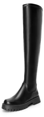 Imagen del producto de Botas altas de mujer de la marca DREAM PAIRS, estilo clásico, con suela antideslizante y cremallera lateral