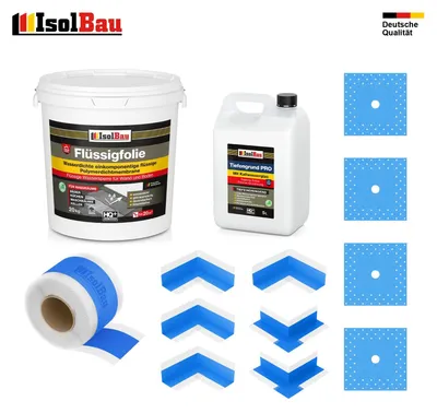Dichtset Dusche Flüssigfolie 20 kg Abdichtset Bad Dichtband Set Duschelement