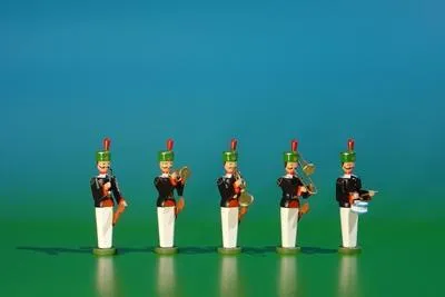 Produktbild von Miniaturfiguren Bergmannszug Bergkapelle bunt 5tlg. Höhe 5,5cm NEU