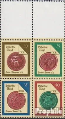 Produktbild von Briefmarken DDR 1988 Mi 3156L Viererblock (kompl.Ausg.) mit Leerfeldern postfrisch Historische Siegel