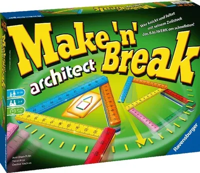 Produktbild von Ravensburger Brettspiel Make 'n' Break Architect mit Zollstock und Haus vom Nikolaus
