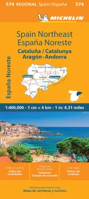 Zdjęcie produktu dla Michelin Katalonia, Aragonia, Andora: Mapa drogowa i turystyczna 1:400 000 (Mapy regionalne MICHELIN)