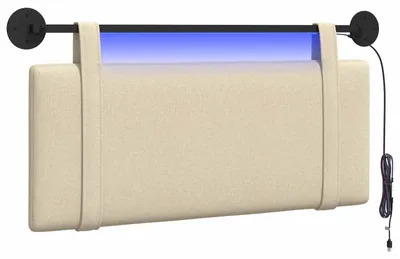 Image de vidaXL Tête de lit suspendue en tissu crème