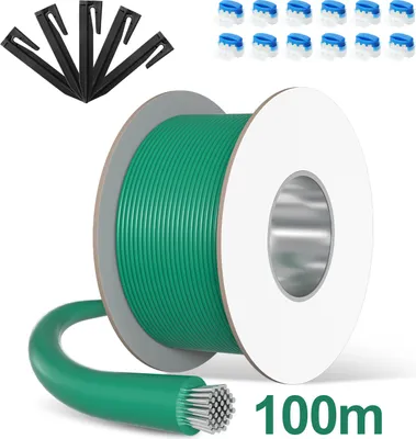 Produktbild von Jayseuw 100m Begrenzungskabel Set Kabelverbinder LongLife Haken Erdnägel Mähroboter