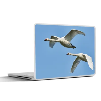 Produktbild von MuchoWow® Laptop Aufkleber Sticker Cover Schwan - Vogel - Himmel - Blau 25x18 cm - Laptop-Deko