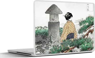 Produktbild von MuchoWow® Laptop Aufkleber Sticker Cover Kimono - Frau - Natur - Japan 30x21 cm - Sticker für Laptop - Selbstklebend