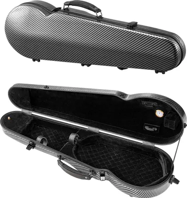 Immagine prodotto di VEVOR custodia per violino 4/4 a grandezza naturale, igrometro incorporato, custodia per violino, custodia per violino con fodera morbida, due spallacci, resistente ai graffi, forma triangolare, per violino, nera