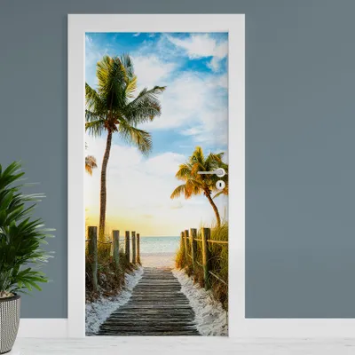 Produktbild von Türfolie "Strand" 90x200cm Türposter Deko Aufkleber Folie Tapete TF01-30