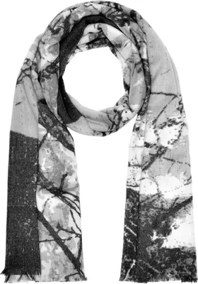 Produktbild von Damen Schal lang Winterschal Blumen Blümchen Fransen Scarf Autiga® schwarz