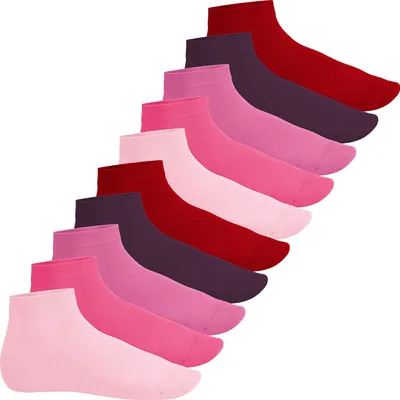 Produktbild von Footstar EVERYDAY! 10 Paar Damen Herren Quarter Socken - Berrytöne 35-38