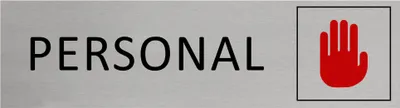 Produktbild von CombiCraft Aluminium Türschild Personal 165x45mm mit 3M-Tape zur Befestigung, einfache Kennzeichnung von Räumen und Bereichen