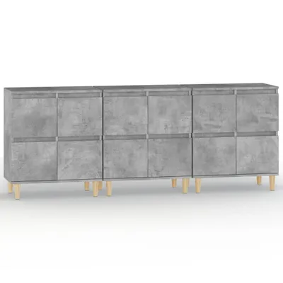 Produktbild von Sideboards 3 Stk. Betongrau 60x35x70 cm Holzwerkstoff