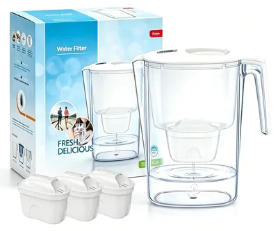 Immagine prodotto di Caraffa filtrante caraffa per acqua - 3,6 litri - Senza BPA - Con 3 filtri