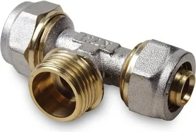 Produktbild von Klemmring T-Stück mit AG 20x1/2"x20 PEX PERT