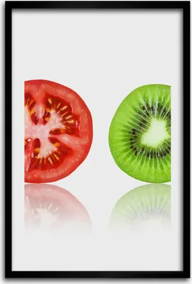 Produktbild von Bild - Bilderrahmen - 40 cm x 60 cm - MDF - Rahmen - Wandkunst - Obst und Gemüse