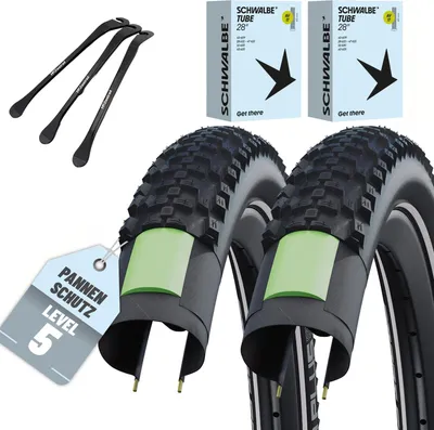 Produktbild von Schwalbe Fahrradreifen Smart Sam Plus DD HS624 28 Zoll 42-622 Draht GreenGuard schwarz + AV-Schlauch + MSZweirad Reifenheber