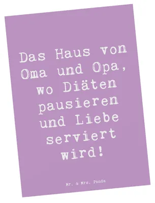 Produktbild von Mr. & Mrs. Panda Postkarte Spruch Großelternliebe - Lavendeltraum - Geschenk, Diät, Fotokarte, Weisheit, Großeltern, Verwandte, Weihnachten, Generationen, Grußkarte