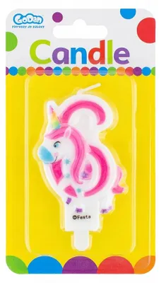 Obrázek produktu pro GoDan Narozeninová svíčka číslo 6 jednorožec pony