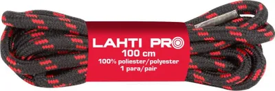Obrázok produktu pre Okrúhle šnúrky do topánok čierno-červené L904010P, 10 párov, 100 cm, Lahti