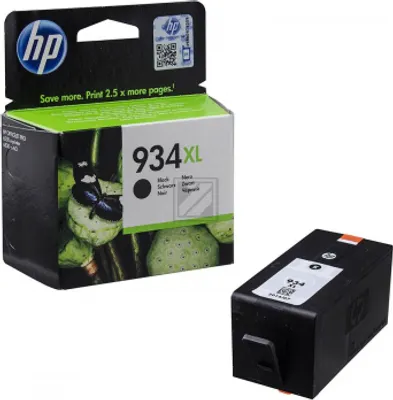 Produktbild von HP C2P23AE Tintenpatrone schwarz No. 934 XL
