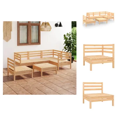 Produktbild von vidaXL 6-tlg. Garten-Lounge-Set Kiefer Massivholz -  Gartenmöbel-Sets