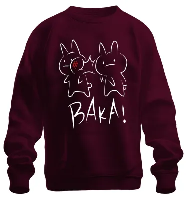Obrázok produktu pre BAKA! Anime Bunny Slap Kawaii Otaku Manga Gift Cute Uni mikina, bordová, M