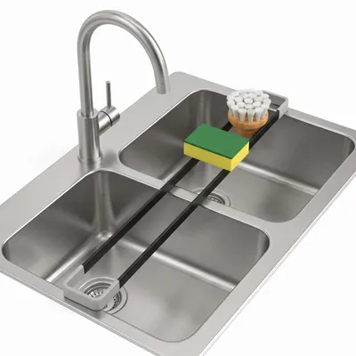 Spoelbakorganizer, 43 cm, multifunktional, Abtropfgestell, schwarz