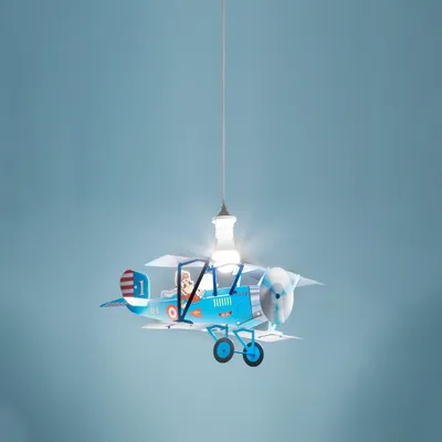 Image de Sospensione Moderna 1 Luce Biplano Blu' in Polilux Italy
