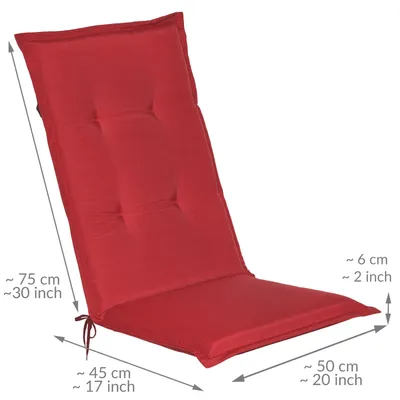 Produktbild von Beautissu Gartenstuhlauflage Loft HL Rot, 120x50x6cm