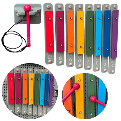 Image de Masterkidz Cymbales murales Xylophone Instrument de musique Accessoires de planche à tige
