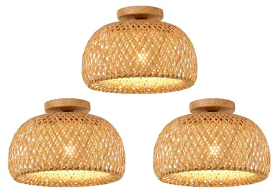 Imagen del producto de Lámpara colgante, diseño trenzado, uso versátil, 3 unidades, 30 cm. No incluye bombilla