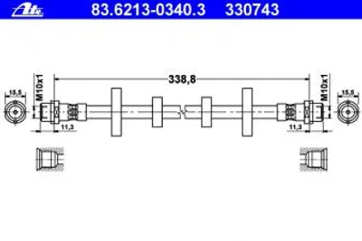 Produktbild von ATE Bremsschlauch 83.6213-0340.3