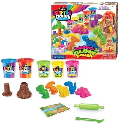 Image de CRAZART Kit de Pâte à Modeler Dinosaures Fluorescente