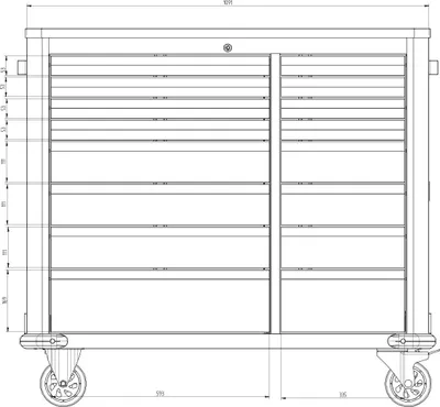 Produktbild von Werkzeugwagen, Werkstattwagen 16 Schubladen, Pro Series, schwarz