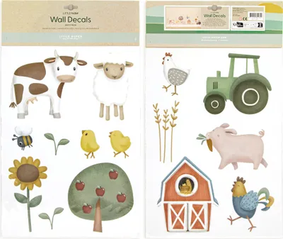 Image de Little Dutch | Stickers muraux chambre d'enfant Haute qualité Peinture mate de luxe Little Farm Animaux