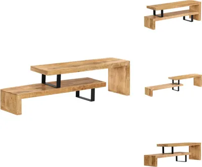 Image de vidaXL Meuble TV bas en bois massif de manguier - Meuble TV