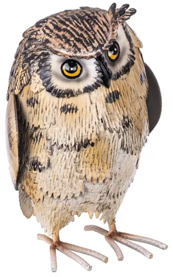 Image de Figurine de chouette pour le jardin - Sculpture en métal - 22 cm - Décoration de jardin pour le balcon et la pelouse - Multicolore