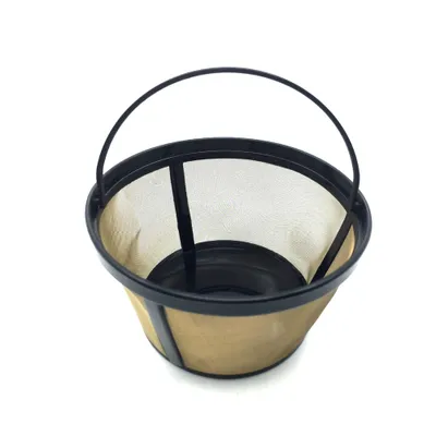 A coffee filter basket on a white background.