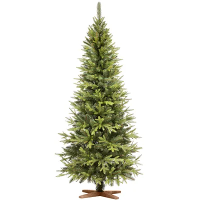 Immagine prodotto di FAIRYTREES Albero di Natale 180 cm Nordman Premium SLIM | Elementi naturali realizzati ad iniezione| in UE | albero con supporto in legno di frassino fatto a mano