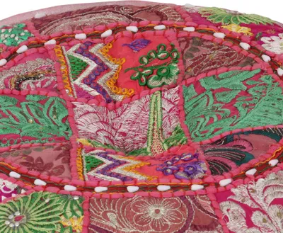 Obrázek produktu pro vidaXL Patchwork Sedací pytel kulatý bavlněný ručně vyrobený 40x20 cm růžový