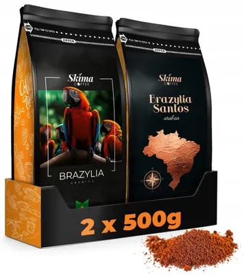 Produktbild von Gemahlener Kaffee 2 x 500 g BRASILIEN/BRASILIEN SANTOS ARABICA frisch geröstet