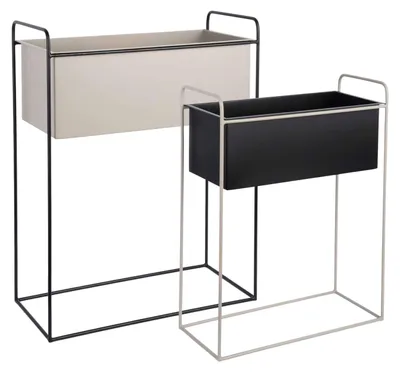 Produktbild von Present Time - Blumentopf Reina - Schwarz - 50.5x24x65cm