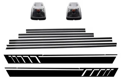 Productafbeelding van Zwarte deurlijststrips met zijstickers, geschikt voor Mercedes W463, modeljaren 1989-2015.